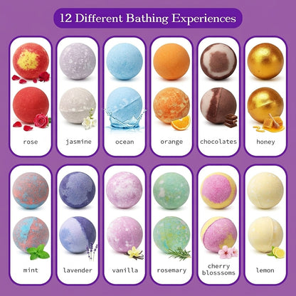 60 Pcs Bath Bombs Set - Massive Quantity Natural Bath Bombs for Kids/Women/Men
