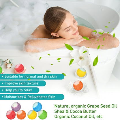 24 Pcs Bath Bombs Set - Massive Quantity Natural Bath Bombs for Kids/Women/Men