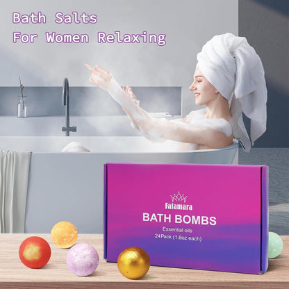 60 Pcs Bath Bombs Set - Massive Quantity Natural Bath Bombs for Kids/Women/Men