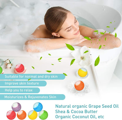 24 Pcs Bath Bombs Set - Massive Quantity Natural Bath Bombs for Kids/Women/Men