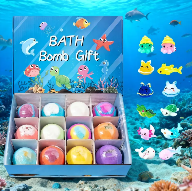 12-Piece Ocean Surprise Toy Bath Bomb Set